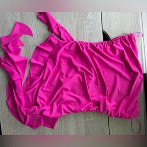 Hot Pink Ruffle Tube Top